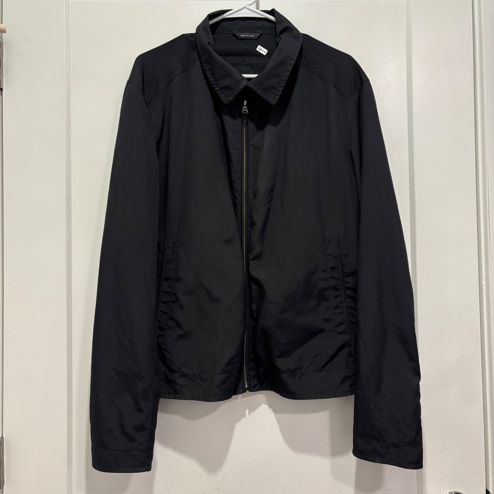 Hugo Boss Mens Black Full Zip Lightweight Harrington Jacket Size 54 50182068